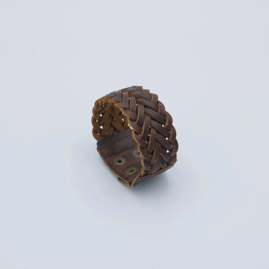 Bracelet en cuir tressé brun pour homme et femme – modèle Udkir – LaTribe