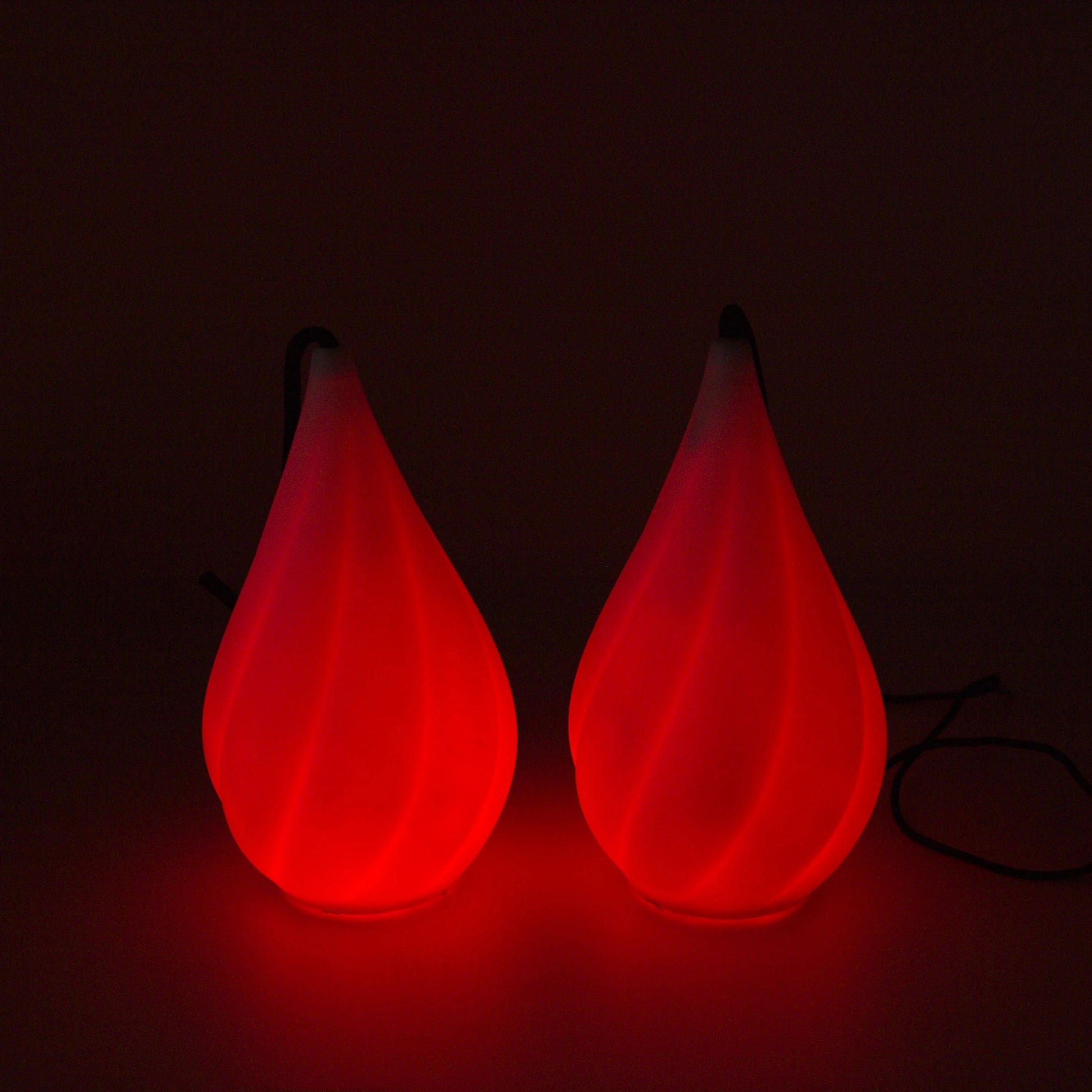 Bolas LED Aurora Poi rouge lumineux, accessoires de jonglage et flow art pour soirées et festivals.