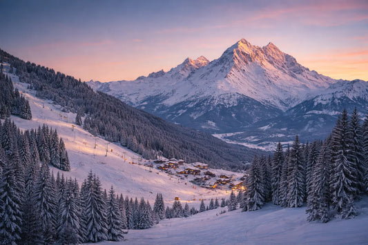 Cracheur de feu en station de ski et haute montagne