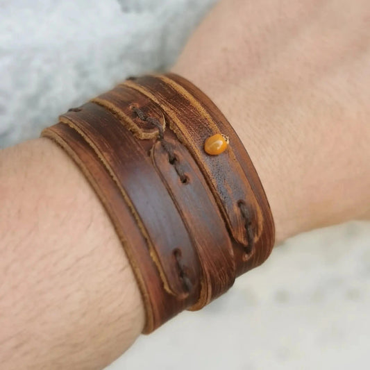 Bracelet en cuir pour cadeau viking