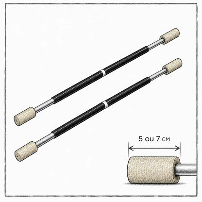 Double staff de feu Tribe Forge avec mèches de 5 ou 7 cm
