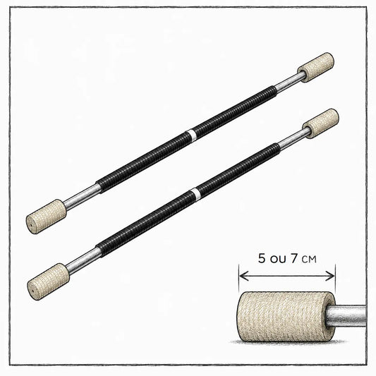 Double staff de feu Tribe Forge avec mèches de 5 ou 7 cm