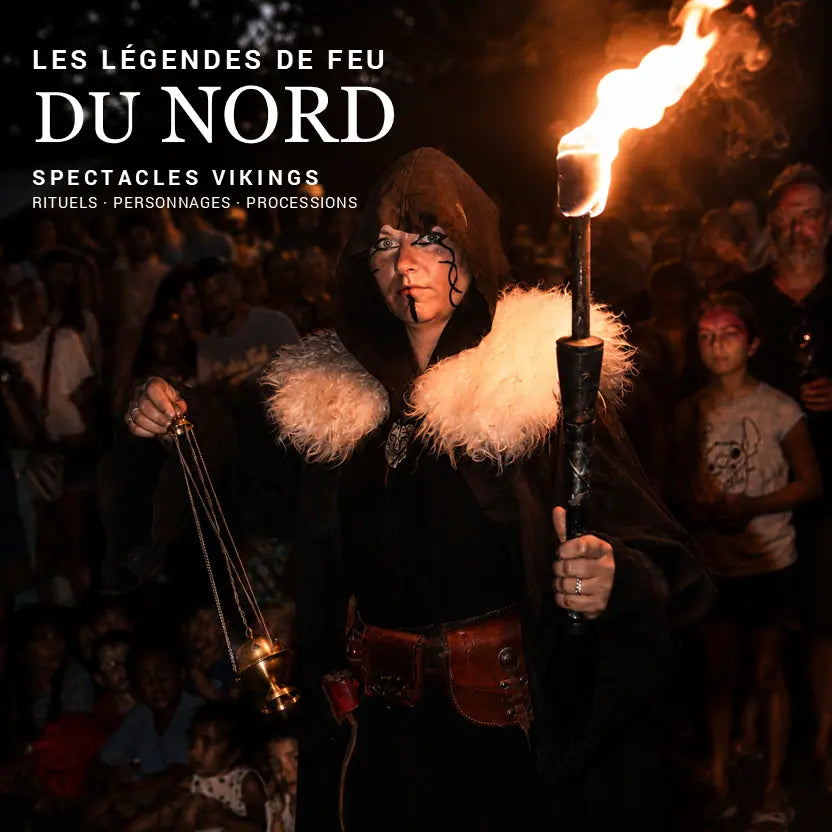 Illustration de nos spectacles rituels du feu vikings grands formats.