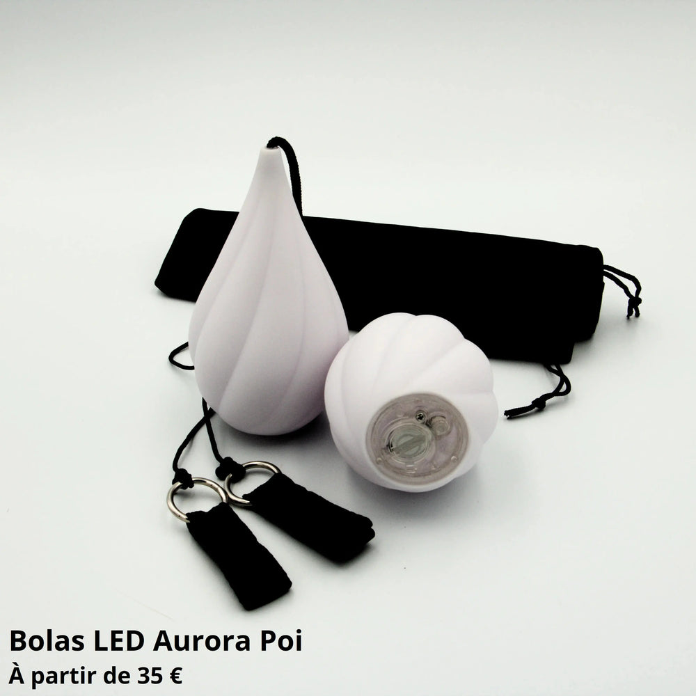 Bolas lumineuses LED Aurora Poi pour le Flow pack avec sac de rangement.